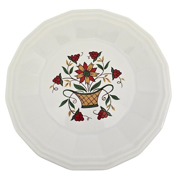 Homer Laughlin USA Bayberry Floral Basket 7" Salad Luncheon Plates - Set of 5 - Picture 4 of 16